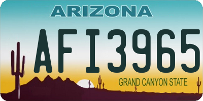 AZ license plate AFI3965