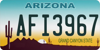 AZ license plate AFI3967
