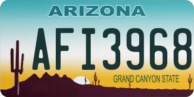 AZ license plate AFI3968