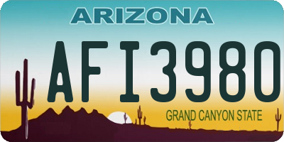 AZ license plate AFI3980