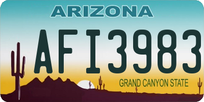 AZ license plate AFI3983