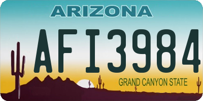 AZ license plate AFI3984