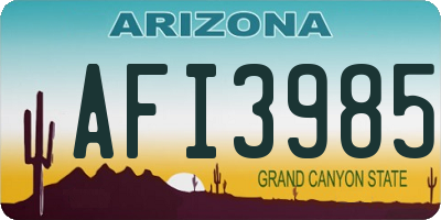 AZ license plate AFI3985
