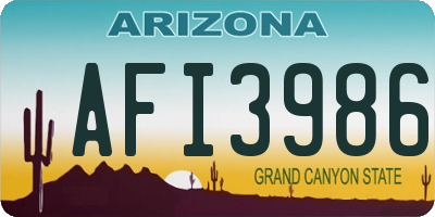 AZ license plate AFI3986