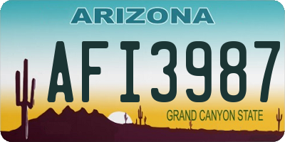 AZ license plate AFI3987