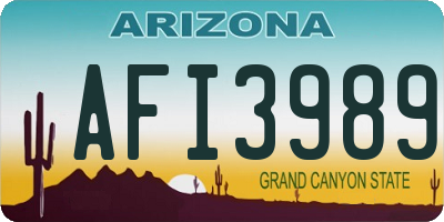 AZ license plate AFI3989