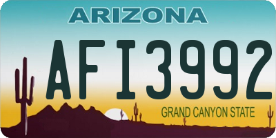 AZ license plate AFI3992