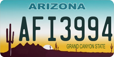 AZ license plate AFI3994