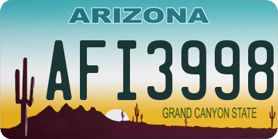 AZ license plate AFI3998