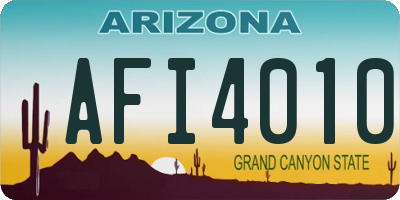 AZ license plate AFI4010