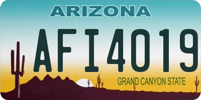 AZ license plate AFI4019