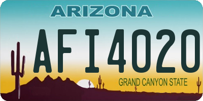 AZ license plate AFI4020