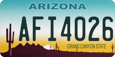 AZ license plate AFI4026