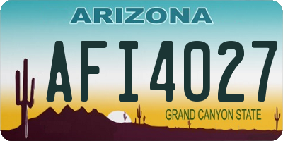 AZ license plate AFI4027
