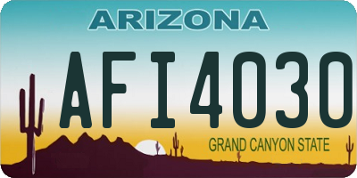 AZ license plate AFI4030