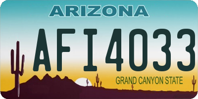 AZ license plate AFI4033