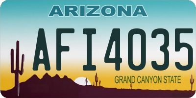 AZ license plate AFI4035