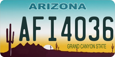 AZ license plate AFI4036