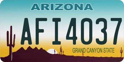 AZ license plate AFI4037