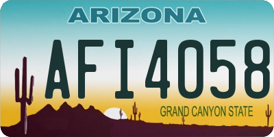 AZ license plate AFI4058