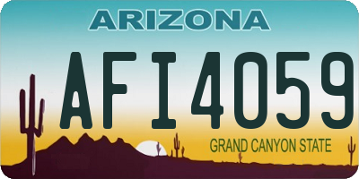 AZ license plate AFI4059