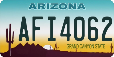 AZ license plate AFI4062