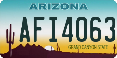 AZ license plate AFI4063
