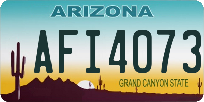 AZ license plate AFI4073