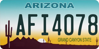 AZ license plate AFI4078