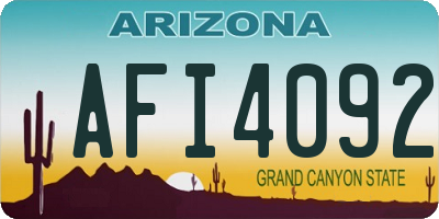 AZ license plate AFI4092