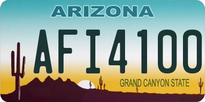 AZ license plate AFI4100