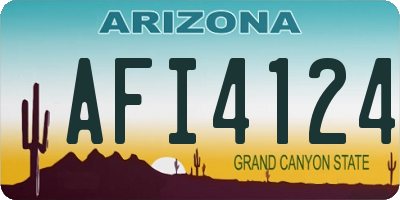 AZ license plate AFI4124