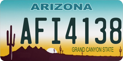 AZ license plate AFI4138