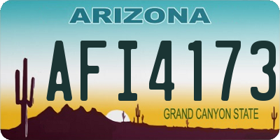 AZ license plate AFI4173