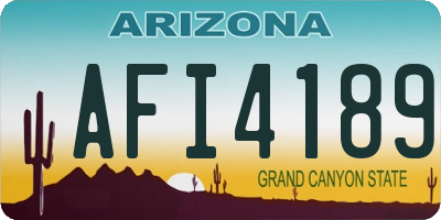 AZ license plate AFI4189