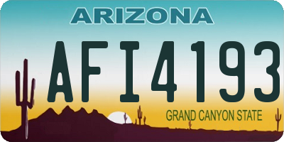 AZ license plate AFI4193