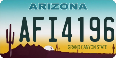 AZ license plate AFI4196