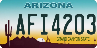 AZ license plate AFI4203