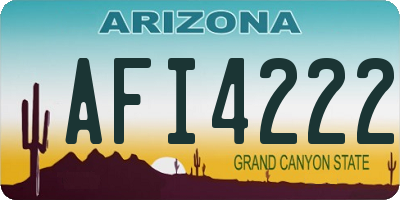 AZ license plate AFI4222