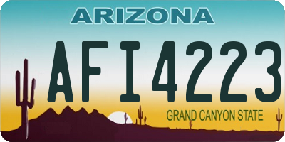 AZ license plate AFI4223
