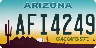 AZ license plate AFI4249