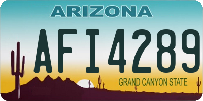 AZ license plate AFI4289