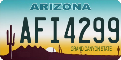 AZ license plate AFI4299