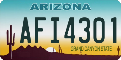 AZ license plate AFI4301