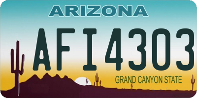 AZ license plate AFI4303