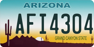 AZ license plate AFI4304
