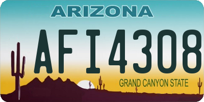 AZ license plate AFI4308