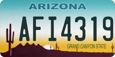 AZ license plate AFI4319