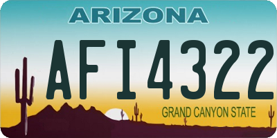 AZ license plate AFI4322