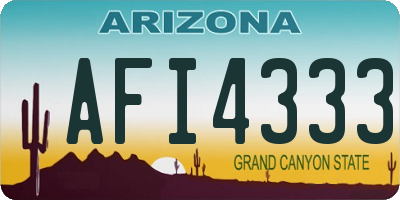 AZ license plate AFI4333
